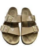 Birkenstock Arizona Gold Glitter Double Strap Sandals Unisex EU 39