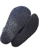 BIRKENSTOCK Σαγιονάρες Δερμάτινες Casual Logo Γκρι Γυναικείες EU 37