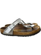 BIRKENSTOCK Σαγιονάρες Δερμάτινες Casual Logo Γκρι Γυναικείες EU 37
