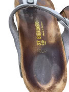 BIRKENSTOCK Σαγιονάρες Δερμάτινες Casual Logo Γκρι Γυναικείες EU 37