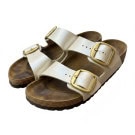 BIRKENSTOCK SANDALS CLASSIC CREAM UNISEX PRE OWNED EU 38