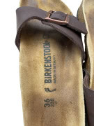 Birkenstock Slide Sandals Classic Buckle Leather Brown Unisex EU 36