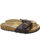 Birkenstock Slide Sandals Classic Buckle Leather Brown Unisex EU 36