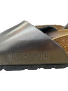 Birkenstock Σανδάλια Slide Classic Buckle Δερμάτινα Μεταλλικό Γκρι Unisex EU 40