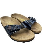 Birkenstock Σανδάλια Slide Classic Buckle Patent Δερμάτινα Μαύρο Unisex EU 36