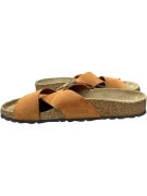 Birkenstock Σανδάλια Slide Classic Διπλό Λουράκι Δερμάτινα Καφέ Unisex EU 37