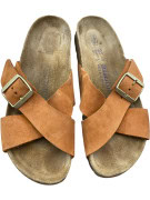 Birkenstock Σανδάλια Slide Classic Διπλό Λουράκι Δερμάτινα Καφέ Unisex EU 37