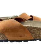 Birkenstock Σανδάλια Slide Classic Διπλό Λουράκι Δερμάτινα Καφέ Unisex EU 37