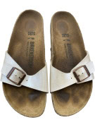 Birkenstock Σανδάλια Slide Διπλό Λουράκι Cream Δερμάτινα Unisex EU 37