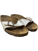 Birkenstock Σανδάλια Slide Διπλό Λουράκι Cream Δερμάτινα Unisex EU 37