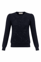 BLUMARINE KNIT SWEATER EMBROIDERED BLACK WOMAN PRE OWNED S