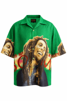 Y2K BOB MARLEY GRAPHIC SHIRT GREEN ΑΝΤΡΙΚΟ PRE OWNED XL
