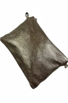 BORSE IN PELLE METALLIC BRONZE CLUTCH BAG WOMEN'S