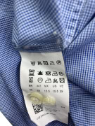 BOSS HUGO BOSS ΠΟΥΚΑΜΙΣΟ SLIM FIT ΜΙΚΡΟΚΑΡΟ ΜΠΛΕ ΑΝΔΡΙΚΟ L