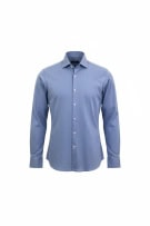 BOSS HUGO BOSS ΠΟΥΚΑΜΙΣΟ SLIM FIT ΜΙΚΡΟΚΑΡΟ ΜΠΛΕ ΑΝΔΡΙΚΟ L