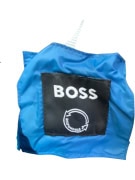 BOSS PUFFER JACKET WITH HOOD LOGO BLUE UNISEX M
