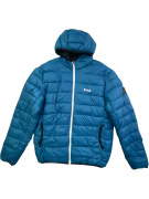 BOSS PUFFER JACKET WITH HOOD LOGO BLUE UNISEX M