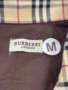 BURBERRY LONDON CAMICIA MANICHE CORTE RICAMATA MARRONE UOMO PRE OWNED M