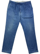 Burberry London Chino Trousers Denim Fabric with Pleats Blue Men XXXL