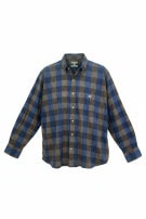 BURBERRY LONDON CAMICIA BUTTON DOWN CLASSIC CHECK BLU MARRONE UOMO PRE OWNED XL