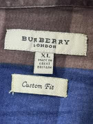 BURBERRY LONDON CAMICIA BUTTON DOWN CLASSIC CHECK BLU MARRONE UOMO PRE OWNED XL