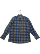 BURBERRY LONDON CAMICIA BUTTON DOWN CLASSIC CHECK BLU MARRONE UOMO PRE OWNED XL