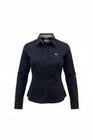 BURBERRY LONDON SHIRT CLASSIC NAVY WOMENS PRE OWNED XS
