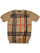 BURBERRY ΠΛΕΚΤΟ ΚΟΝΤΟΜΑΝΙΚΟ CLASSIC ΜΠΕΖ ΓΥΝΑΙΚΕΙΟ PRE OWNED XS