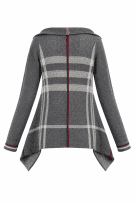 BURBERRY KNIT OUTERWEAR GRAPHIC GREY WOMEN PRE OWNED M
