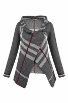 BURBERRY KNIT OUTERWEAR GRAPHIC GREY WOMEN PRE OWNED M
