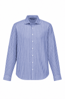 BURBERRY SHIRT STRIPED BLUE MEN PRE OWNED L