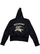 BURBERRY FELPA ZIP CON CAPPUCCIO GRAPHIC NERA DONNA PRE OWNED S