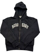 BURBERRY FELPA ZIP CON CAPPUCCIO GRAPHIC NERA DONNA PRE OWNED S