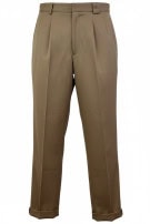 BURBERRYS OF LONDON PLEATED TROUSERS VINTAGE BEIGE MENS PRE OWNED XL