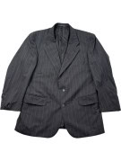 BURBERRYS BLAZER CLASSICO PINSTRIPE CHARCOAL UOMO PRE OWNED L