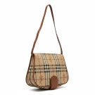 BURBERRYS ΤΣΑΝΤΑ ΩΜΟΥ VINTAGE CHECK ΜΠΕΖ ΚΑΦΕ ΓΥΝΑΙΚΕΙΟ PRE OWNED