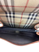BURBERRYS ΤΣΑΝΤΑ ΩΜΟΥ VINTAGE CHECK ΜΠΕΖ ΚΑΦΕ ΓΥΝΑΙΚΕΙΟ PRE OWNED