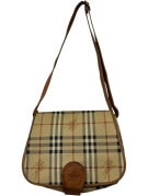 BURBERRYS ΤΣΑΝΤΑ ΩΜΟΥ VINTAGE CHECK ΜΠΕΖ ΚΑΦΕ ΓΥΝΑΙΚΕΙΟ PRE OWNED