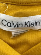 CALVIN KLEIN HOODED LOGO DRESS MUSTARD YELLOW WOMEN'S M