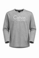 CALVIN KLEIN JEANS MAGLIA A MANICHE LUNGHE MINIMAL GRIGIO UOMO PRE OWNED XS