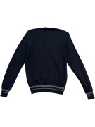 Calvin Klein Jeans Πλεκτή Μπλούζα V-Neck Μαύρη Unisex S