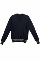 Calvin Klein Jeans Πλεκτή Μπλούζα V-Neck Μαύρη Unisex S