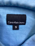 Calvin Klein Jeans Linen Shirt Casual Logo Light Blue Men’s S