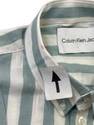 CALVIN KLEIN JEANS ΠΟΥΚΑΜΙΣΟ ΡΙΓΕ ΠΡΑΣΙΝΟΓΑΛΑΖΟ ΛΕΥΚΟ ΑΝΤΡΙΚΟ PRE OWNED M