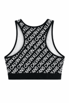 CALVIN KLEIN JEANS TOP LOGO PRINT NERO DONNA PRE OWNED XS
