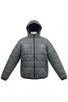 Calvin Klein Μπουφάν Puffer Hooded Logo Γκρι Ανδρικό