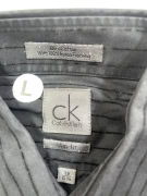 CALVIN KLEIN SHIRT SLIM FIT STRIPED BLACK MEN'S L