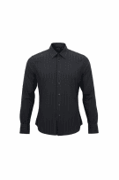 CALVIN KLEIN SHIRT SLIM FIT STRIPED BLACK MEN'S L