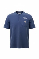 CARHARTT HENLEY T SHIRT WORKWEAR BLUE MEN PRE OWNED L