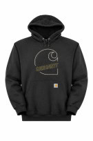 CARHARTT FELPA CON CAPPUCCIO GRAPHIC NERO UOMO PRE OWNED L